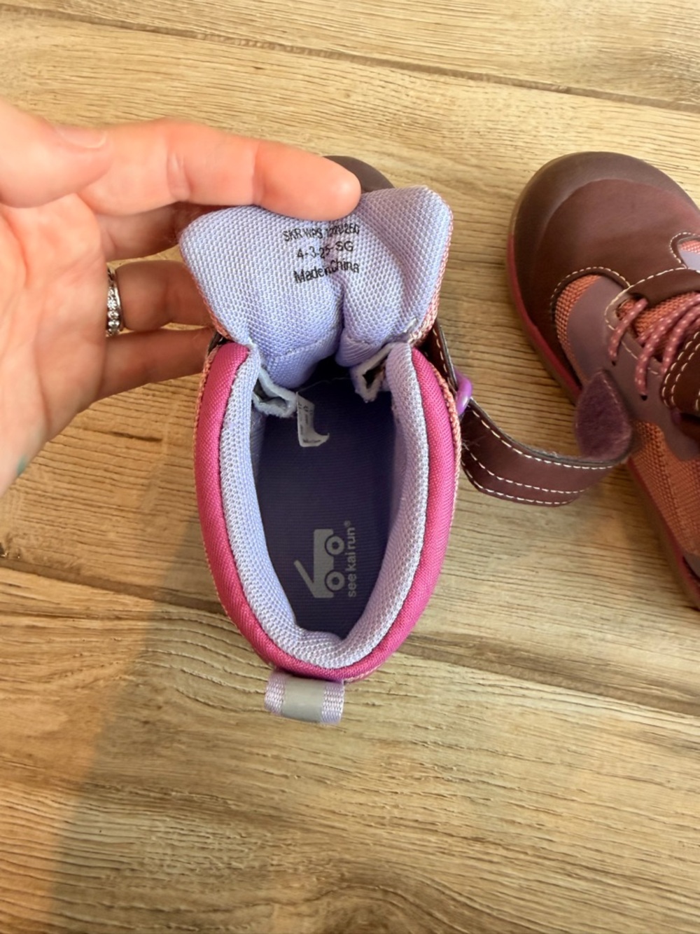 See Kai Run Brown, Pink & Purple Kids High-Top Boots - Picture 10 of 11